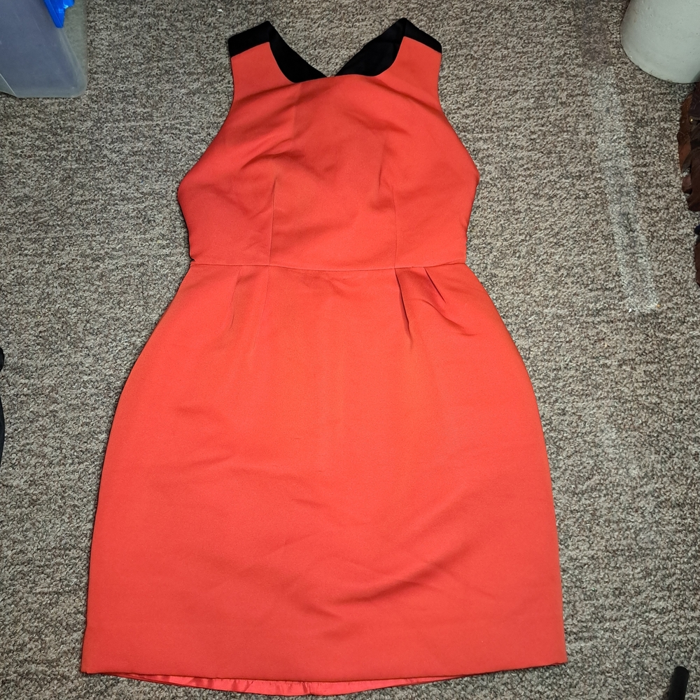 Kate Spade Vibrant Orange Dress with Black Accents